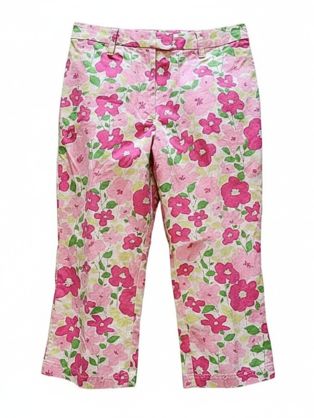 Liz Claiborne Pink Flower Pedal Pusher Pants - 12P (Previously Owned)